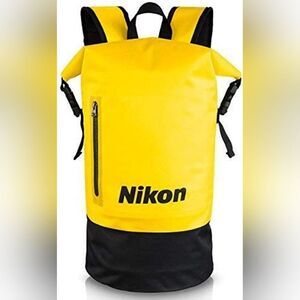 Nikon Waterproof Backpack Yellow/Black Roll-Top Camera Gear Bag